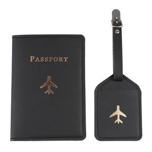 Holder Luggage Tag <b>Set</b> Pu Leather Passport Case Cover <b>Wallet</b> Fashion Waterproof Anti-Theft Slim Travel for <b>Men</b> Women - Product Image 1