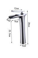 Nickel Salle De Bains Cascade Bassin Robinets Mélangeur Mitigeur Tactile Mitigeur pour Eau Chaude Et Froide, Lavabo Pull Down Lavabo Robinet