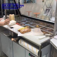 Comptoir de boucherie commercial de haute qualité réfrigérateur congélateur Pizza Table de travail pour cuisine Air & ventilateur refroidissement fabriqué en Chine