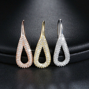 Pendientes de Lágrima con Circonitas y Diseño Calado para Mujer, Joyería Elegante y a la Moda - Product Image 6