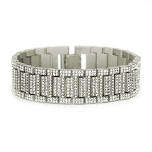 Bracciale a catena cubana geometrica spessa 14 mm, stile hip-hop di alta gamma, unisex, in lega di zinco placcato argento/oro, alla moda, per feste - Product Image 1