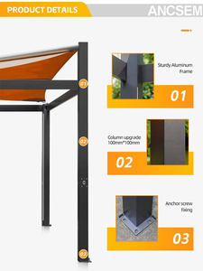 ANCSEM Nuevo Lanzamiento: Gazebo Retráctil para Exteriores, Nuevo Diseño, Múltiples Opciones de Color para Áreas de Recreo al Aire Libre, Cafeterías Junto a la Piscina - Product Image 4