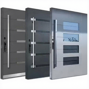 Puertas de Entrada de Lujo para Villa Puertas de Seguridad de Aluminio y Metal Frontales Exteriores Puertas Pivotantes Modernas de Acero Inoxidable para Residencial - Product Image 1