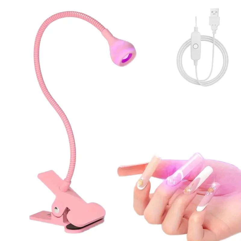 Professional UV Purple Light Gooseneck LED Nail Lamp Quick-Drying USB Connected Gel Curing Dryer for Home Use