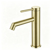 Robinet de lavabo commercial thermostatique à poignée unique en or noir brossé CUPC, mélangeur eau chaude et froide, prix de gros
