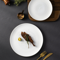 YAYU Ensemble de vaisselle de salle à manger en porcelaine de haute qualité, vaisselle à salade et soupe aux fruits, assiette en céramique blanche mate pour restaurant