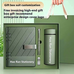 Juego de regalo personalizado USB de lujo promocional, tamaño naranja A5, cuaderno de hojas sueltas, botella de agua, diario personalizado, USB personalizado - Product Image 5