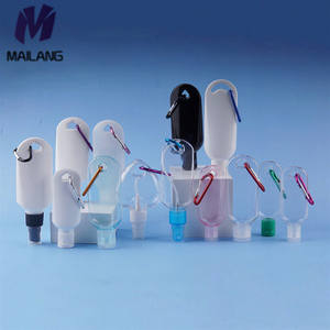 Potable Clear 50ml Empty PET Plastic Hand Sanitizer Bottle With Silicone <strong>Pocketbac</strong> Holder for Travel With Keychain - Product Image 4