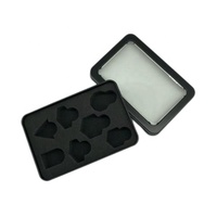 Boîte à dés en métal noir de bonne qualité PVC fenêtre transparente mdn étui à dés pour joueur
