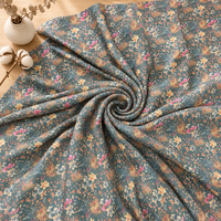 Tissu en rayonne 100 % tissé léger à imprimé floral numérique vibrant, idéal pour robes de filles, doux et écologique, commandes personnalisées gratuites – Vente chaude
