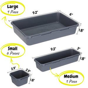 Juego de 8 bandejas organizadoras de cajones, divisores modulares entrelazables para cajones - Product Image 2