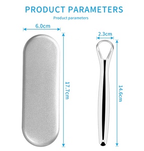 Bán Buôn Tùy Chỉnh Biểu Tượng Tia Laser U Hình Dạng Lưỡi Chất Tẩy Rửa <span class=keywords><strong>Scraper</strong></span> Set 3Pcs Thép Không Gỉ Với Trường Hợp - Product Image 6