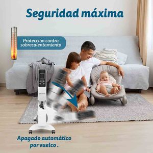Radiatore Elettrico Portatile Grunkel 1500W con Controllo Digitale, Colore Bianco - Product Image 6
