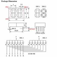 High Brightness 0.47 Inch 2 Digits White 7 Segment Led Display Digital Tube Common Cathode Anode 9 Pins for Arduino Diy Project