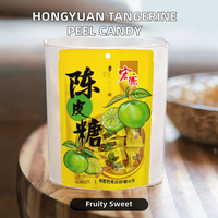 Bonbons durs à la peau de mandarine Hongyuan de haute qualité, morceaux dorés 80g, saveur fruitée sucrée, sachet de collation emballé