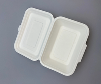Boîtes à lunch écologiques en bagasse SINCERE 450 ml - 50/paquet pour restaurant, fête, hôtel et camping