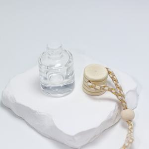 Flacon de parfum en verre avec bouchon en bois 5ml 8ml 10ml, diffuseur d'air frais pour voiture, flacon rond transparent avec bouchon à vis, impression sérigraphique - Product Image 3