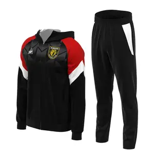 Grosir jaket sepak bola warna cocok gaya baru Logo tim jaket Hoodie olahraga sepak bola desain kustom klub poliester