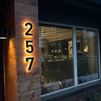 Numéro personnalisé Hôtel Led Signe En Acier Inoxydable École Porte Étage Numéro LED logo Signes 3D Adresse Led Signalisation Maison Nubmers Signes