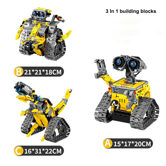 STEM 3 in 1 Building Blocks Robot Toy Set DIY Transforming Dinosaur Tank Educational Bricks Kit for Boys Girls Kids Gift