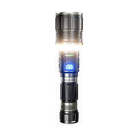 Nouvelle lampe torche multifonctionnelle rechargeable en alliage d'aluminium avec laser blanc transfrontalier, batterie au lithium 26800, zoom intégré