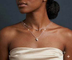 Elegantes adornos para el cuello pre-ensamblados, collares de doble hilera y dos niveles con longitudes de cadena variadas para eventos nupciales de mujer - Product Image 3