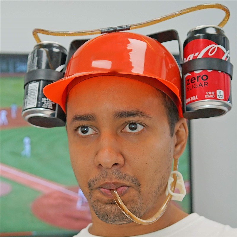 FIESTAS GUIRCA | Casque Porte-Boissons Multicolore - Accessoire Amusant pour Enterrement de Vie de Garçon et Fêtes de Bière