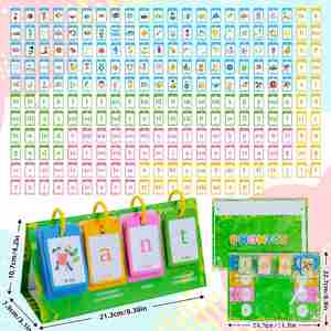Vocabulary Learning Flashcards Set for Kindergarten Reading and Spelling Double-Sided Tent Word <b>Builder</b> Pocket Chart - Product Image 3