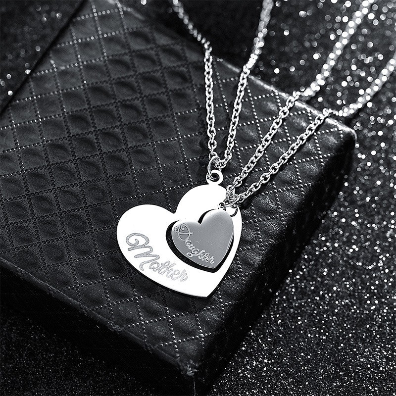 Silver 2 Piece heart necklaces