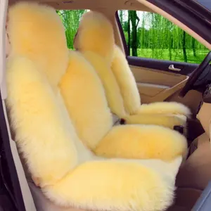 Cuscino in pelle di pecora invernale caldo coprisedile auto coprisedile in lana coprisedile anteriore