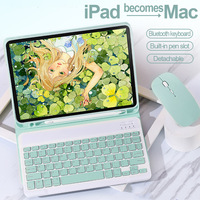 Casing Keyboard Tablet TASSO Ultra Tipis Kompatibel Multi-sistem TPU+PU dengan Trackpad Nirkabel BT Scissor Switch untuk iPad Baru