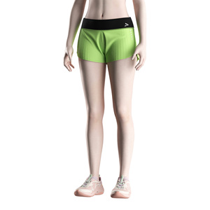 Shorts Deportivos para Mujer, Color Verde Neón, con Bolsillo para Gel, Transpirables, Elásticos en 4 Direcciones, Ideales para Clima Cálido - Product Image 5