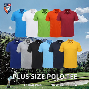 Chemises de sport grande taille pour hommes, anti-plis, imprimées, en polyester/coton, décontractées, à manches courtes, pour le golf, broderie personnalisée, vente en gros - Product Image 2