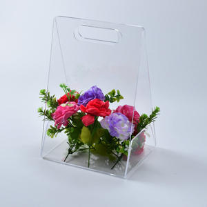 Mode Portable Transparent Acrylique Triangle Fleur Boîte Main Valise Sacs avec Poignée - Product Image 3