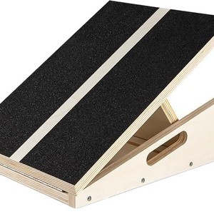 Planche d'étirement en bois réglable sur plusieurs niveaux, surface antidérapante pour la rééducation du tendon d'Achille et du mollet à domicile - Product Image 1