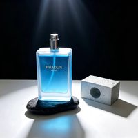 Vente en gros de flacons de parfum de 30 ml, 50 ml, 100 ml, flacon de parfum carré de luxe en verre vide avec couvercle en pierre grise