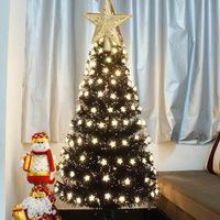 Toppers d'arbre de Noël avec 6 modes de projection Led projecteur de flocon de neige rotatif lumières 3d creux argent étoile neige arbre haut
