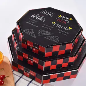 Caja de Papel Kraft para Pizza octagonal, venta al por mayor, barato, nuevo diseño, impresión a Color, cartón rígido, 2022