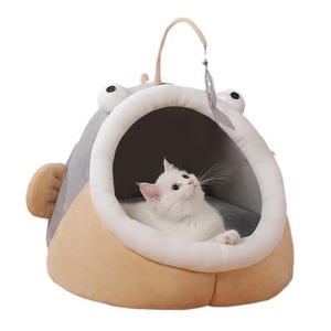Cama para gatos, cálida para el invierno, semicerrada, para todas las estaciones, adecuada para gatos, villas para gatos, perros Teddy y otros artículos para mascotas. - Product Image 3