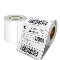 Label Transfer Termal Kosong Grosir dalam Gulungan, Kertas Stiker Barcode Perekat untuk Printer Label Zebra, Pulp Kayu Murni