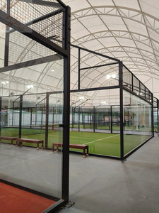 EXITO México Instalación de Vidrio Templado para <span class=keywords><strong>Cancha</strong></span> de Pádel con Postes de Acero Galvanizado en Caliente, <span class=keywords><strong>Cancha</strong></span> de Pádel Panorámica - Product Image 4