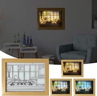 Éclairage LED Peinture Décoration Cadre Photo Lumineux Lampe de Table 3 Modes Peintures Lumineuses Veilleuses