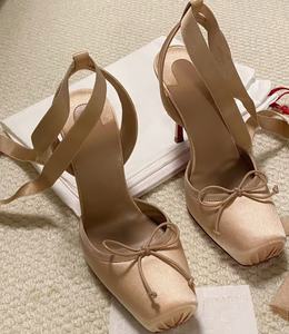 Nouvelles Chaussures de Luxe 2025 à Bout Carré pour Femmes, Talons Hauts en Satin, Escarpins Stiletto pour Dames, Idéales pour Soirées et Mariages en Extérieur - Product Image 1