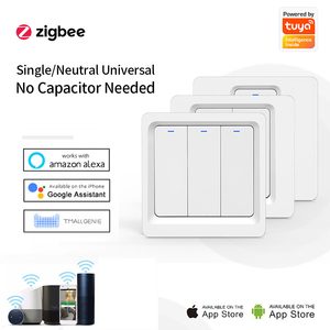 スマート Wi-Fi スマートライフ用 4 ウェイ 10A ABS EU プッシュボタン壁スイッチ できない コンデンサー シングルライブニュートラルワイヤー - Product Image 1
