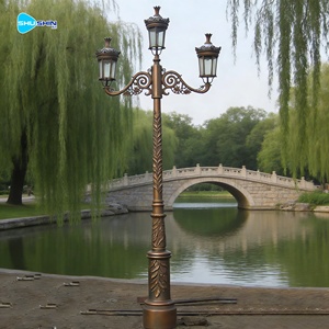 Lampadaire extérieur en bronze sur mesure, style antique, sculpture lumineuse décorative pour <span class=keywords><strong>jardin</strong></span> et parc - Product Image 6