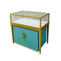 Vitrine de présentation pour bijoux et montres en acier inoxydable, avec verre transparent, design mobile et rotatif, personnalisable, comptoir de luxe antique