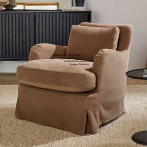 आधुनिक 3-प्लश कुशन गुलदार कपड़ा परिपत्र डाइनिंग चेयर घर या होटल के उपयोग के लिए नरम मोटी पंजा कुर्सी - Product Image 6