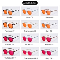 Kacamata Sunray Elegant Square TR Full Rim Frame Lensa Berwarna Oranye, Gagang Bergaris Emas, Unisex OEM, Anti Cahaya Biru