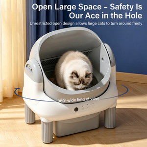Bac à litière pour chat automatique autonettoyant, contrôlé par application intelligente, conception à ouverture supérieure, capacité <span class=keywords><strong>de</strong></span> 65 L, fonctionnement silencieux, sans odeur, gestion des <span class=keywords><strong>d</strong></span>échets - Product Image 1