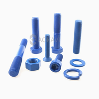 Factory Supply A193 B7 PTFE Stud Bolt / Double Ended Threaded Rod, M16 X 100mm, Zinc Plated, Custom Length & Coating Accepted